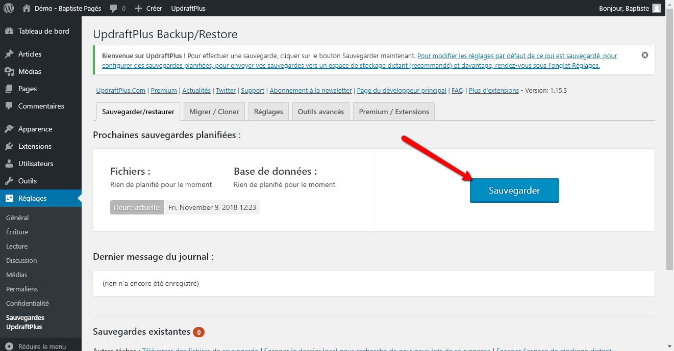 Réinstaller un site WordPress - Capture d'écran 4